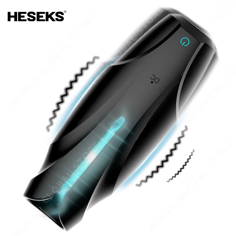 HESEKS Penis Trainer Male Masturbator Glans Massager Vibrator Ejaculation Stimulate Item Time Delay Sex Toys for Men