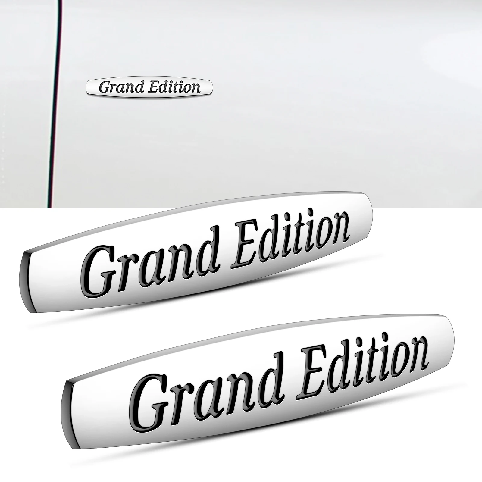 قطعتان من علامة جانبية لحاجز مرسيدس بنز الإصدار الكبير لون فضي #4