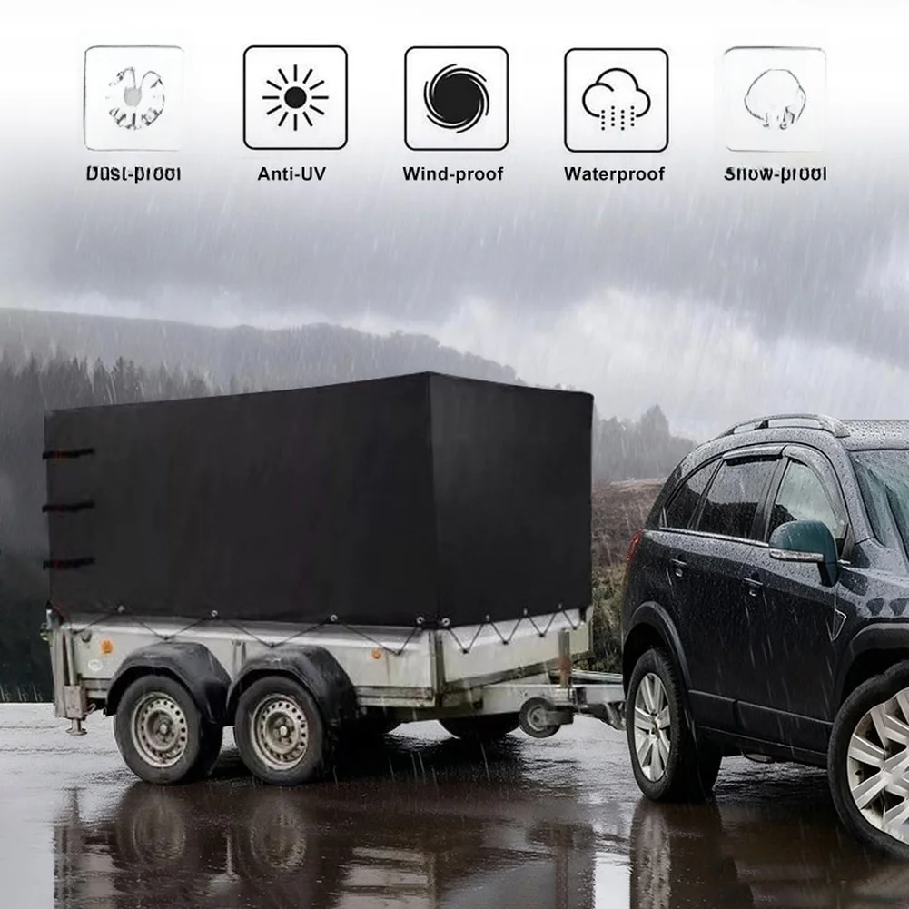 WaterFor and Dust Resistant Trailer Cover Made with 600D/420D Oxford Fabric and for Outdoor Vehicle Storage WaterFor