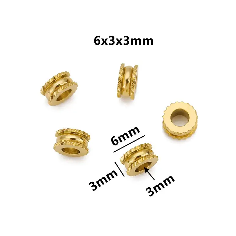 20개 6/7/8/9mm 지름 스테인리스 스틸 루즈 비즈 스페이서 비즈 DIY 쥬얼리 목걸이 용품 팔찌 액세서리