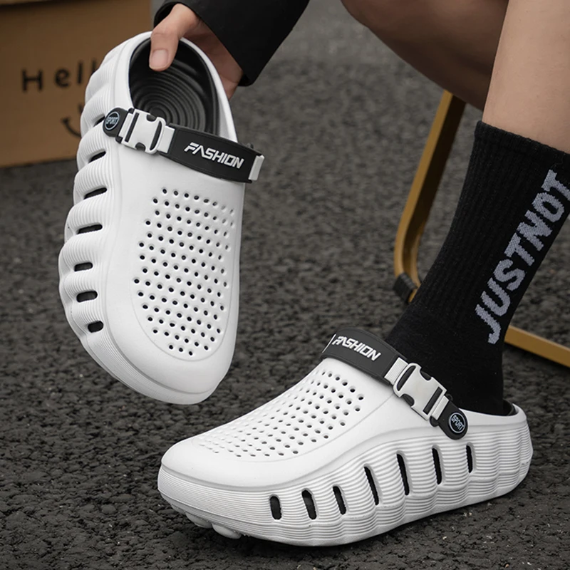 Fashion Mix Color Thick Bottom Clogs Women Outdoor Hollow Out Eva Platform Sports Sandals Men Anti Slip Summer Beach Slippers
