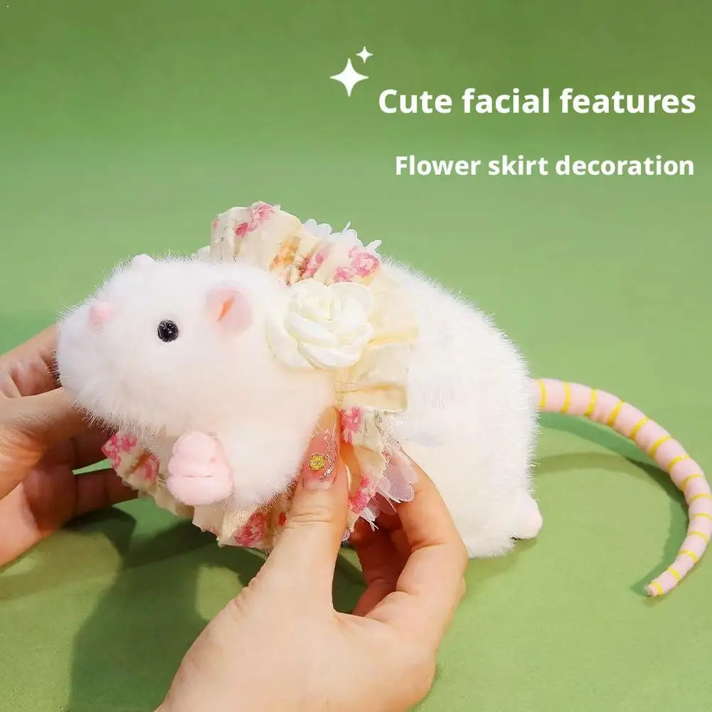 

Плюшевая игрушка с цветочной мышкой, креативная мультяшная мягкая кукла-животное, детский подарок на день рождения, плюшевые игрушки с животными