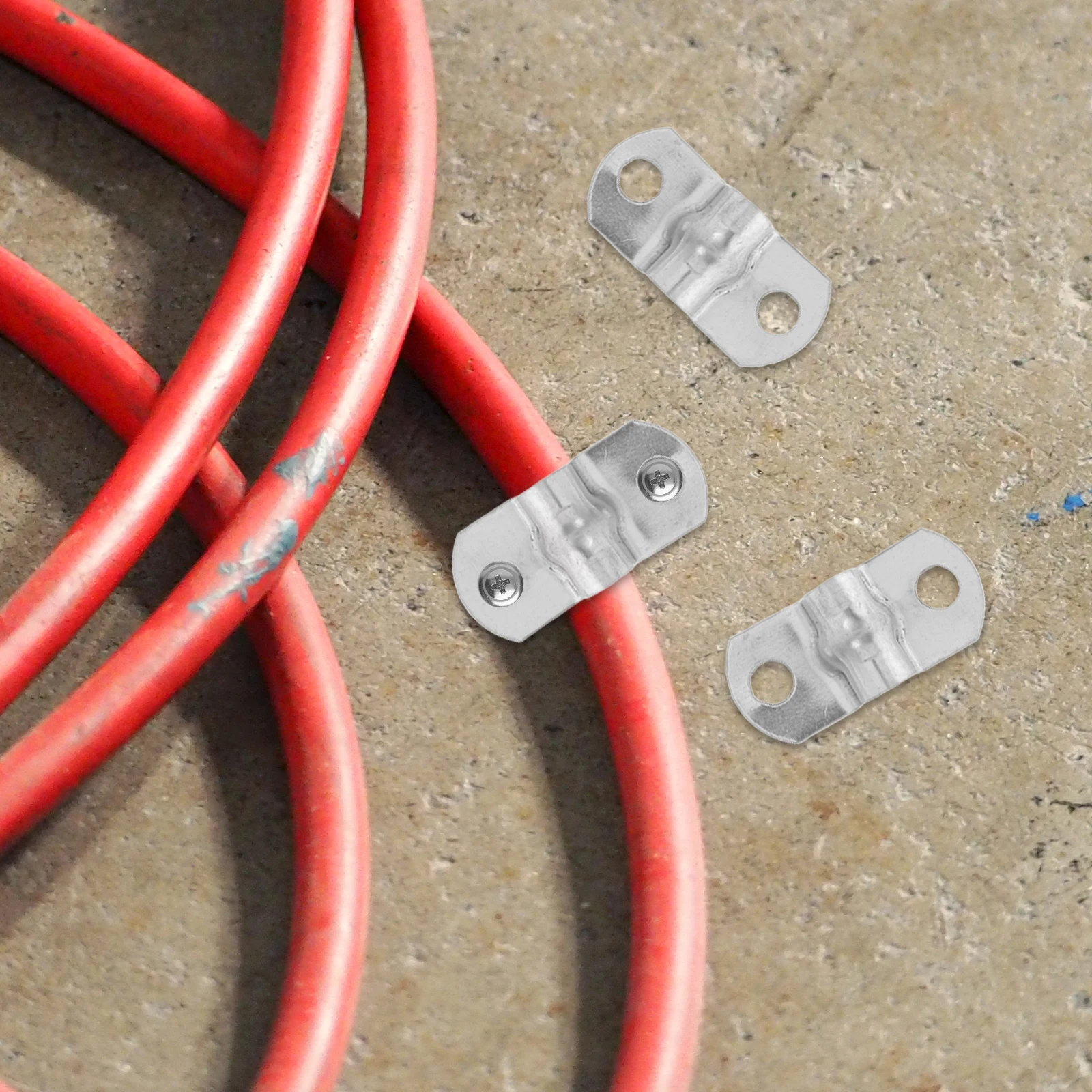 

50pcs Pipe Clamps Stainless Steel Saddle Brackets Cable Holders Wear Resistant Secure Installation Universal Fit