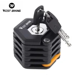 WEST BIKING Bicycle Folding Lock Portable Alloy Steel Anti-theft Safety Lock Motorcycle E-bike Lock MTB Road Bike Accessories