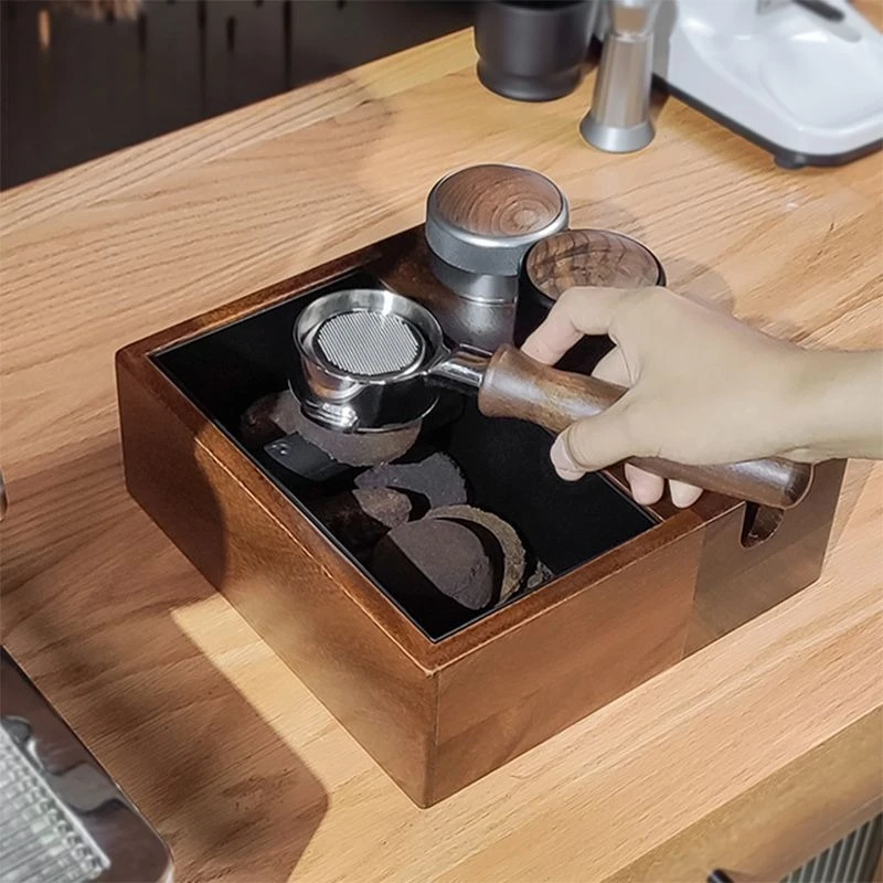 Coffee cloth powder dispenser with multi kinetic base, household coffee grounds bucket, tapping box, coffee powder holder