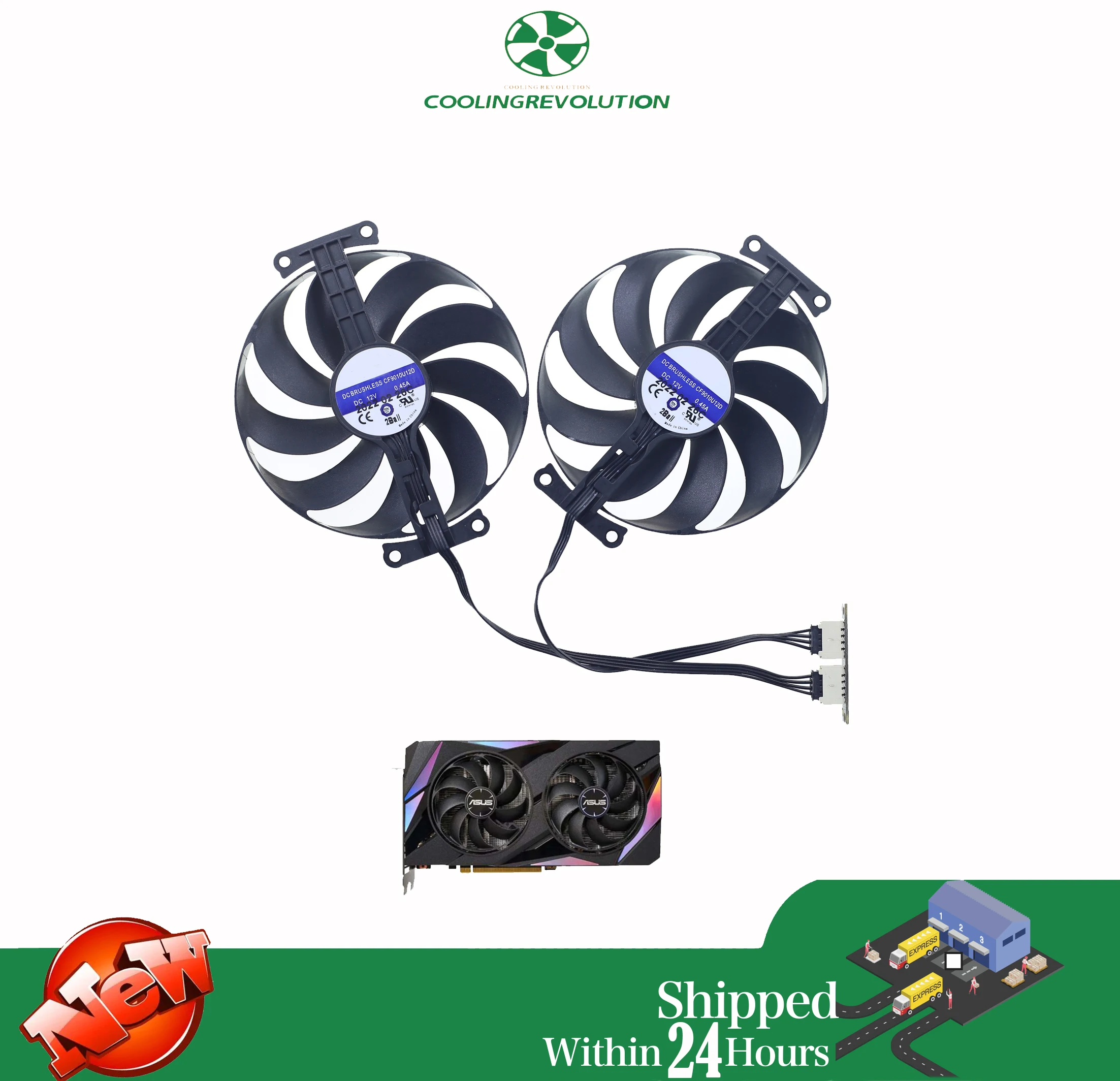 87mm CF9010U12D Graphics card fan for ASUS ATS GeForce RTX 3050-O8G-GAMING
