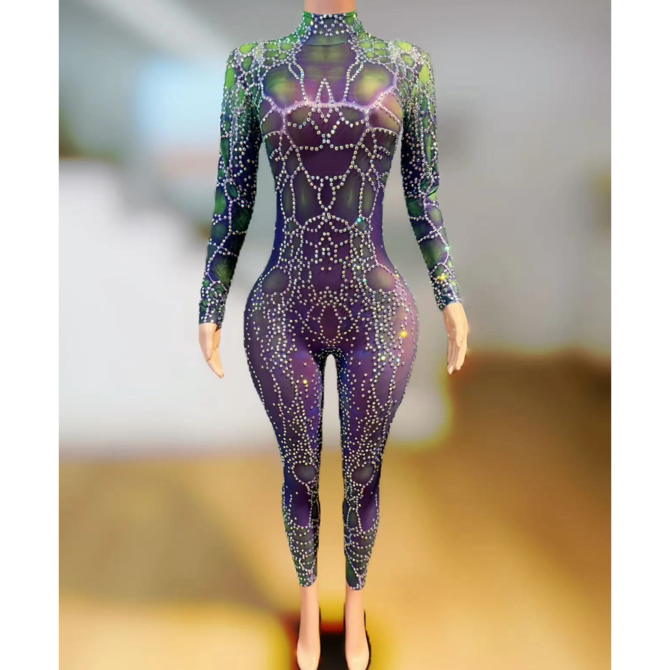 

Show girl party outfit luxuryShow girl costume Luxury Party OutfitWomen Glitter Rhinestones Spandex Skinny Jumpsuit High Street