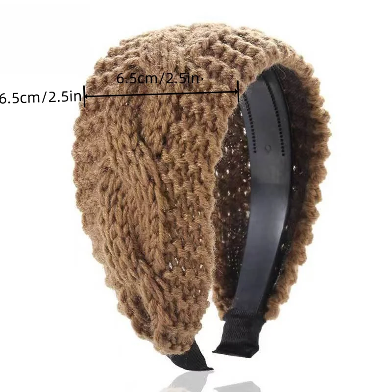 Winterliches gestricktes Woll-Stirnband, geflochtenes Haarband, Vintage-Woll-Haarband, geflochtene Haarbänder für Damen, Bandas para el pelo, 머리띠 – Detail 15