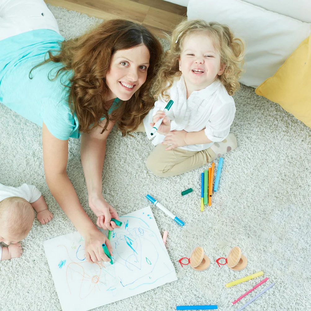 12 قطعة من صنجات الأصابع الخشبية الصغيرة لتعلم الموسيقى وأدوات التعليم المبكر #6