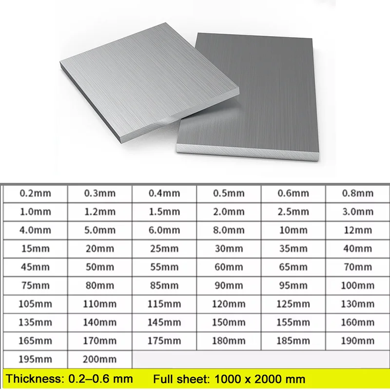 1-3Pcs 1060 Aluminum Sheet 0.5-4mm Thickness 100x100mm to 500x500mm Polished Aluminum Alloy Square Plate