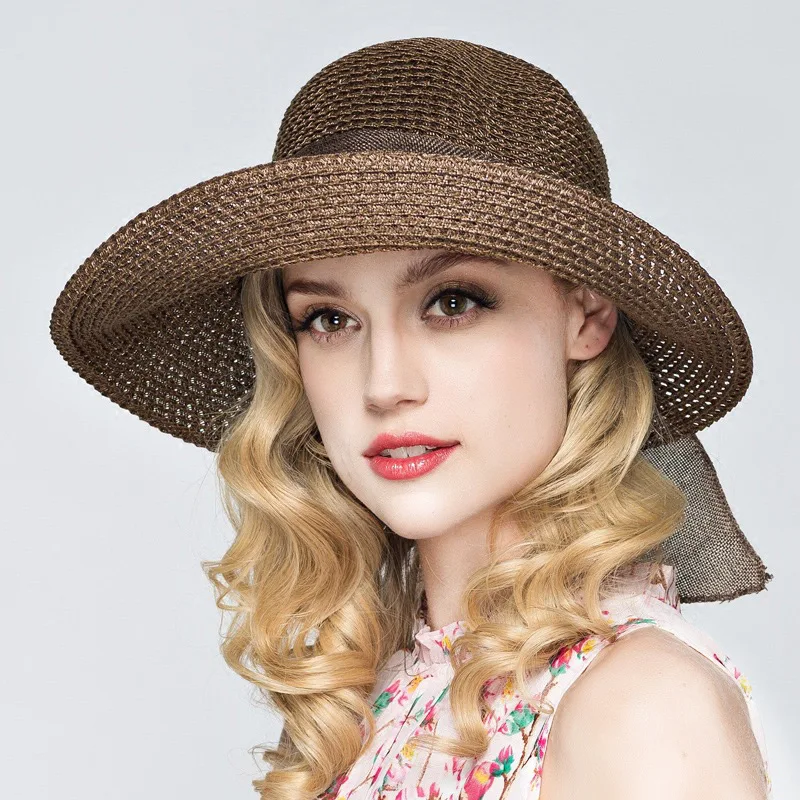 2019 Summer Bow Ribbon Sun Hat Panama Women\'s Cap Bonnet Beach Straw Hats summer hats for women шляпа соломенная gorro mujer