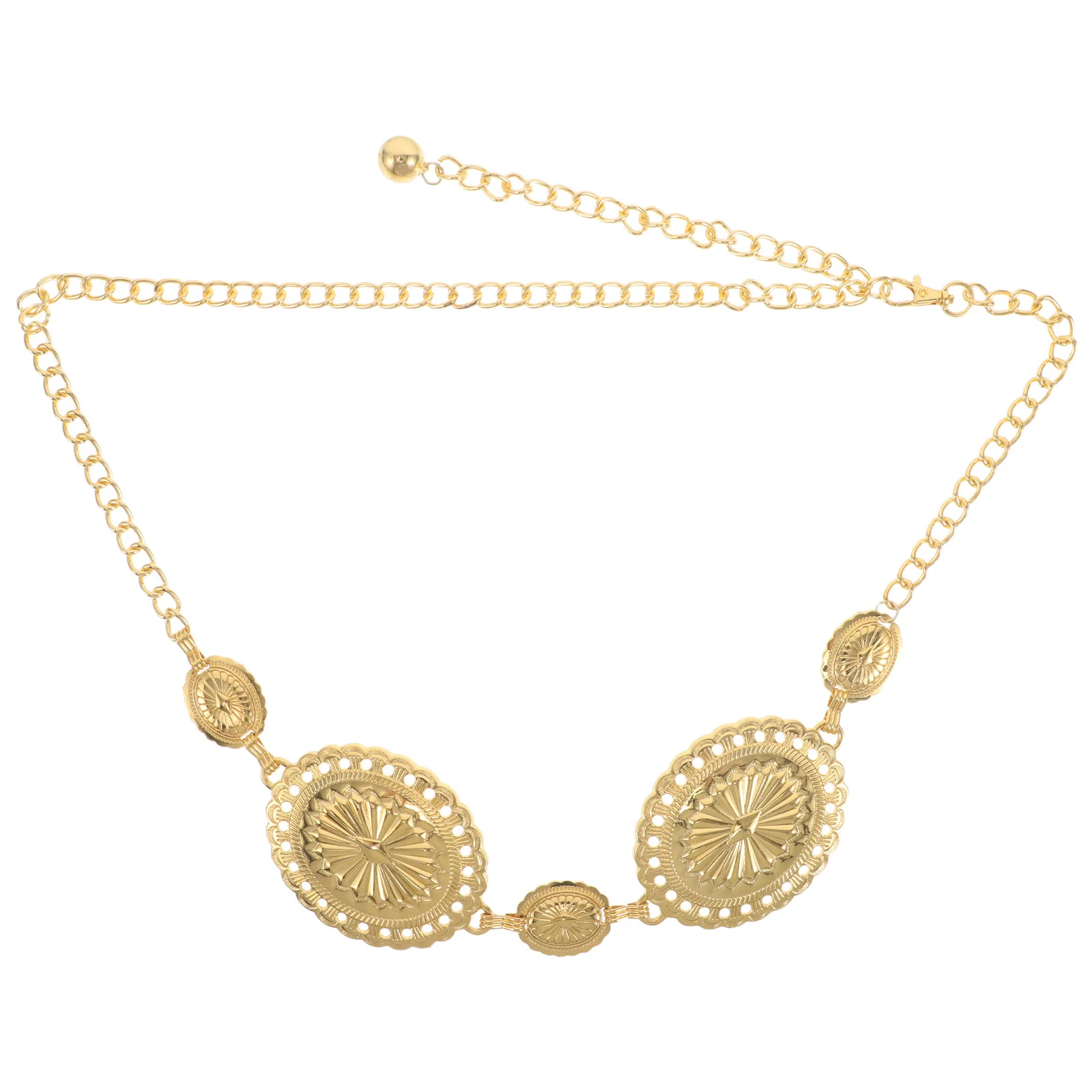 حزام سلسلة خصر معدني بوهيمي للنساء حزام راعية البقر الغربية الذهبي القابل للتعديل حزام خصر أنيق سلسلة جسم عصرية #6