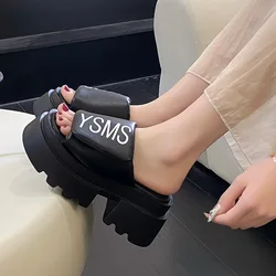 7.5cm Fashion High Modem Slippers New Summer High Quality Women Gladiator Sandals Platform Casual Slippers for Women Women Shoes