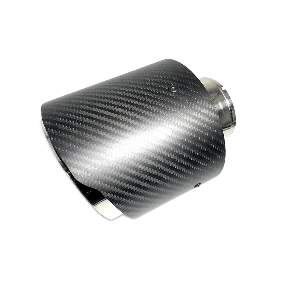 1 Pcs Silver Stainless Steel Exhaust Pipe Universal Car Outlet 130MM Big Muffler Tip Carbon Fiber Rear Tailpipe Nozzles For Ak