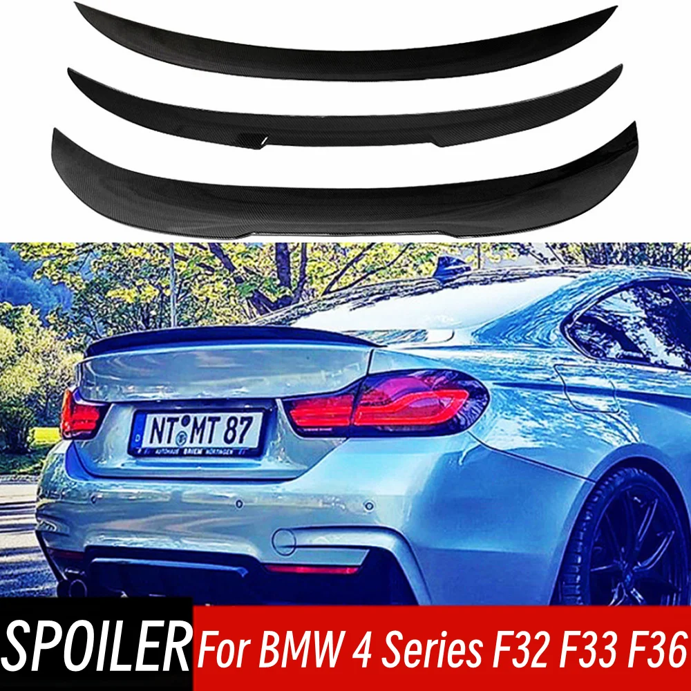 

For 2013-2020 BMW 4 Series F32 F33 F36 M4 MP PSM Style Rear Trunk Lid Carbon Black Spoiler Wings Car Tuning Accessories Part