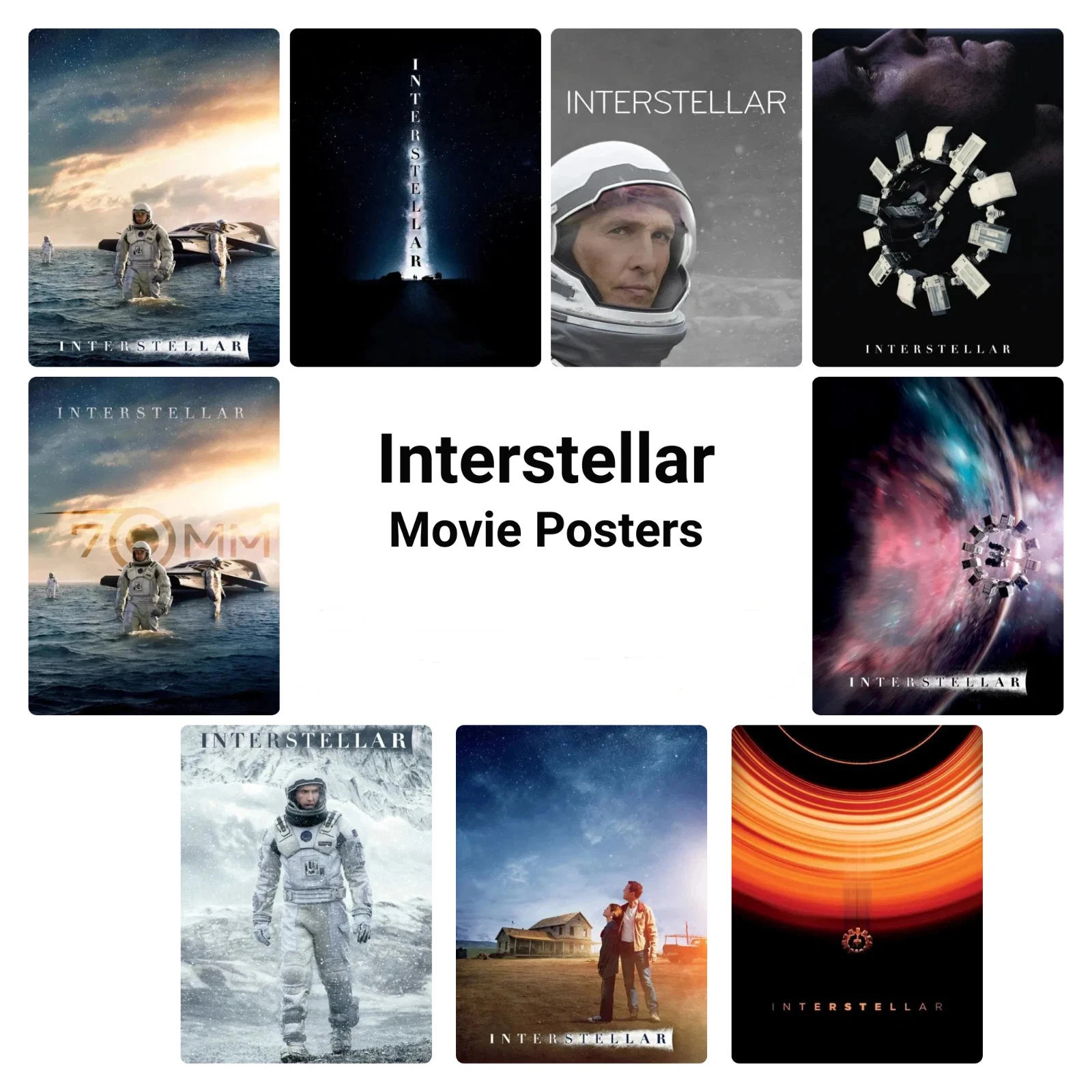 Interstellar (2014) Movie Print Art Canvas Poster, For Living Room Decor Home Wall Picture