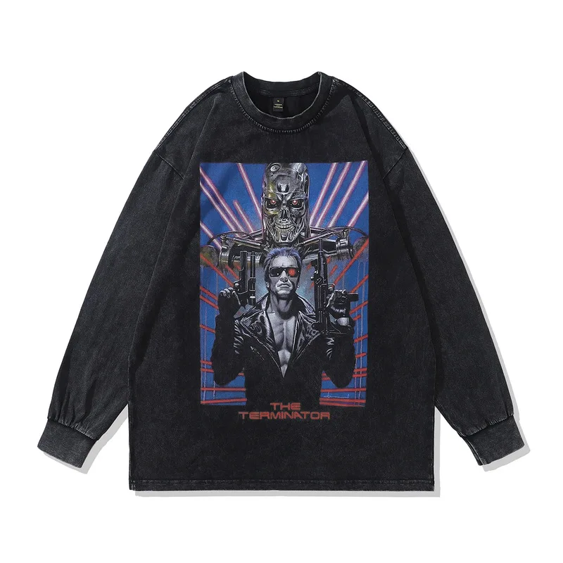 メンズ長袖グラフィックTシャツ,特大の服,高品質