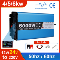 Pure Sine Wave Inverter 4000W 5000W 6000W Power DC 12V to AC 220V 50HZ 60hz Power Bank Converter Solar Car Inverter