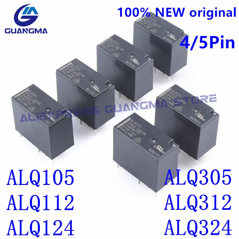 10pcs 100% Orignal new ALQ Poewr relays 5V 12V 24VDC 10A ALQ105 ALQ112 ALQ124 5Pin ALQ305 ALQ312 ALQ324 4Pin