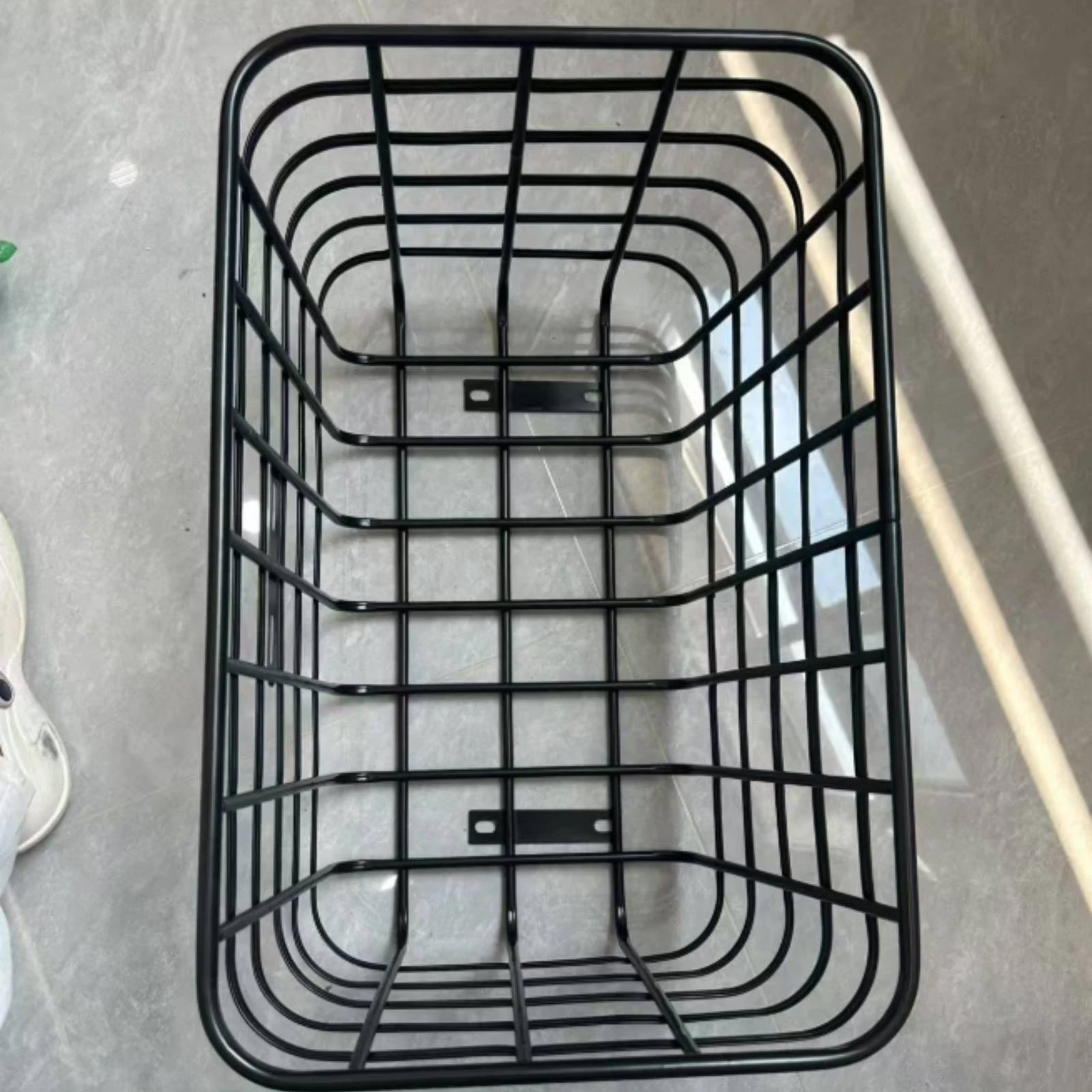 Rear-Mounted Cycle Storage Basket Black Finish Electric Tricycle Rear Basket Heavy Duty Lightweight for Errands, Grocery Runs