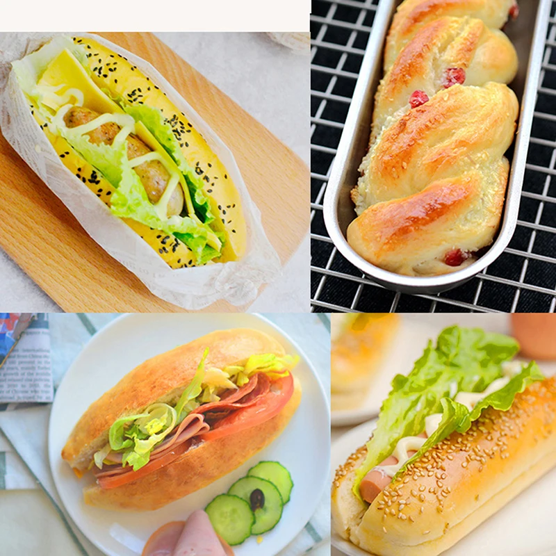 1Pc 7 Inch Hot Dog Schimmel Broodje Pan Hot Dog Brood Schimmel Non Stick Bakvormen Ovale Schimmel Keuken Koken accessoires Bakken Tools