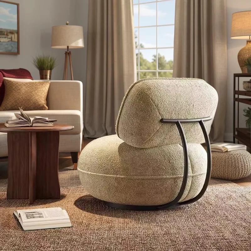 Custom Modern Design Single Sofa Chair With Fabric Velvet Carbon Steel Frame For Living Room Bedroom Office Hotel