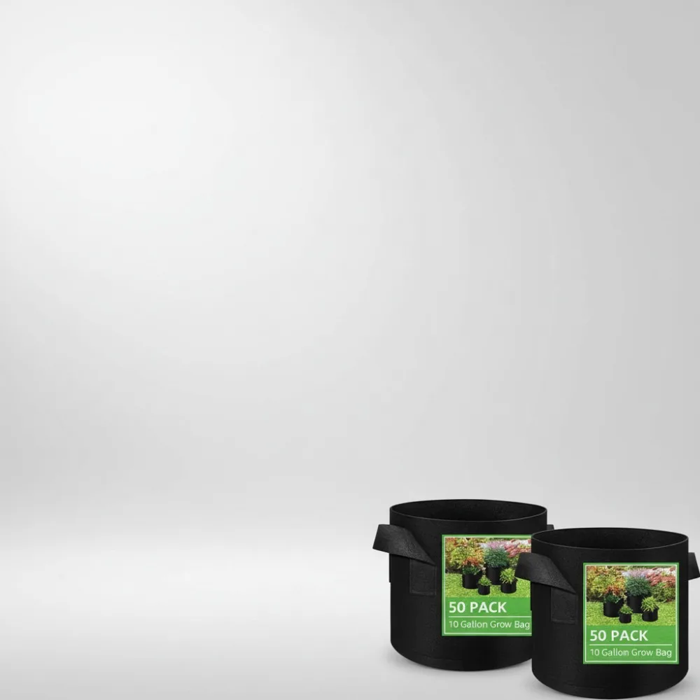 

50 Pack 10 Gallon Plant Grow Bags, Breathable Felt Fabric Pots with Handles for Vegetable Flower Gardening