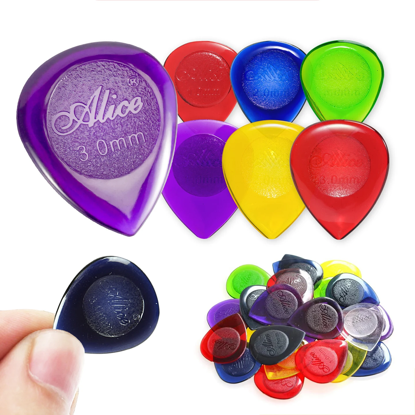 5/10pcs Guitar Picks Water Droplet Shape 1/2/3mm Acoustic Electric Bass Plectrum Mediator Fast Picking Guitar Accessories TMZ