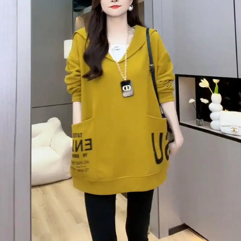 

Новый осенне-зимний женский свитшот из двух частей темно-синего цвета для мясного покрытия средней длины