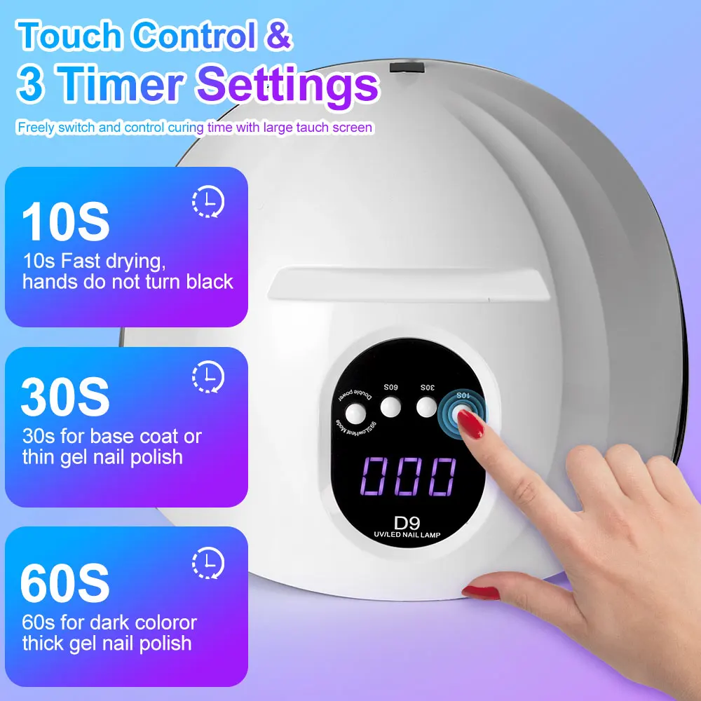 LED/UV Nail Art fototherapielamp met 57 LEDS Sneldrogend nagellicht hebben 3 timermodi LCD-scherm voor manicure salon en thuis
