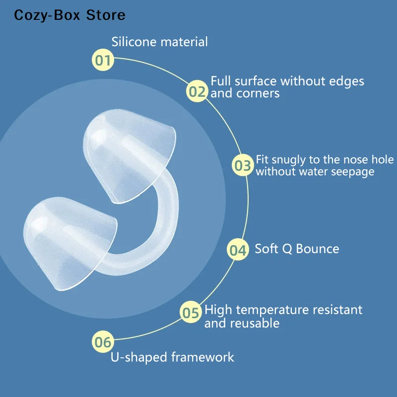 [ZY]Soft Silicone Swimming Nose Clip Safety Gear Reusable Waterproof Nose Plug Prevent Choking Multicolor Swim Nose Protector