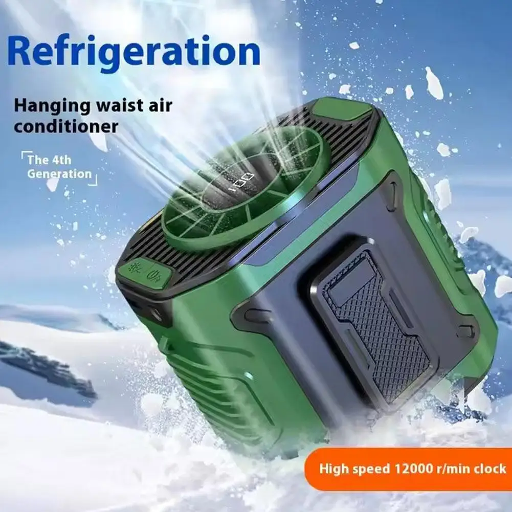 

Portable Outdoor Waist Fan Hanging Neck Strong Wind with Power Bank LED for Emergency Outdoor Air Conditioner T8I9