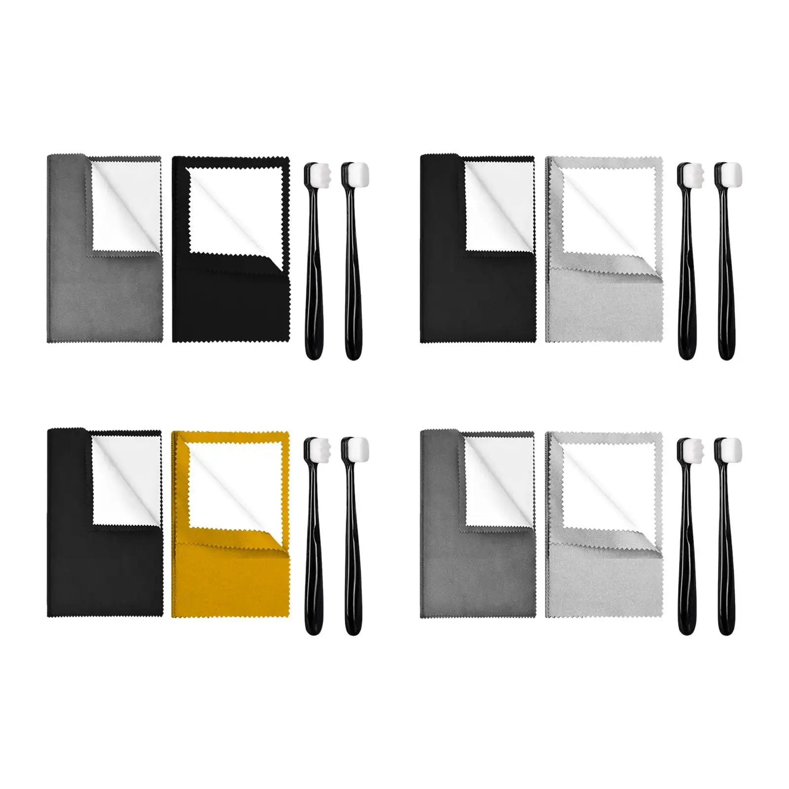 

Jewellery Cleaner Kit with 2 Brush Practical Reusable Multipurpose Double Sided for Chains Rings Earrings Bracelet Necklaces