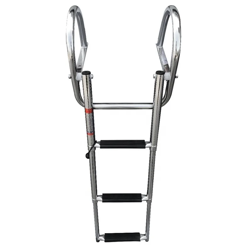 304 Stainless Steel Telescoping 4 Step Ladder Swimming Ladder