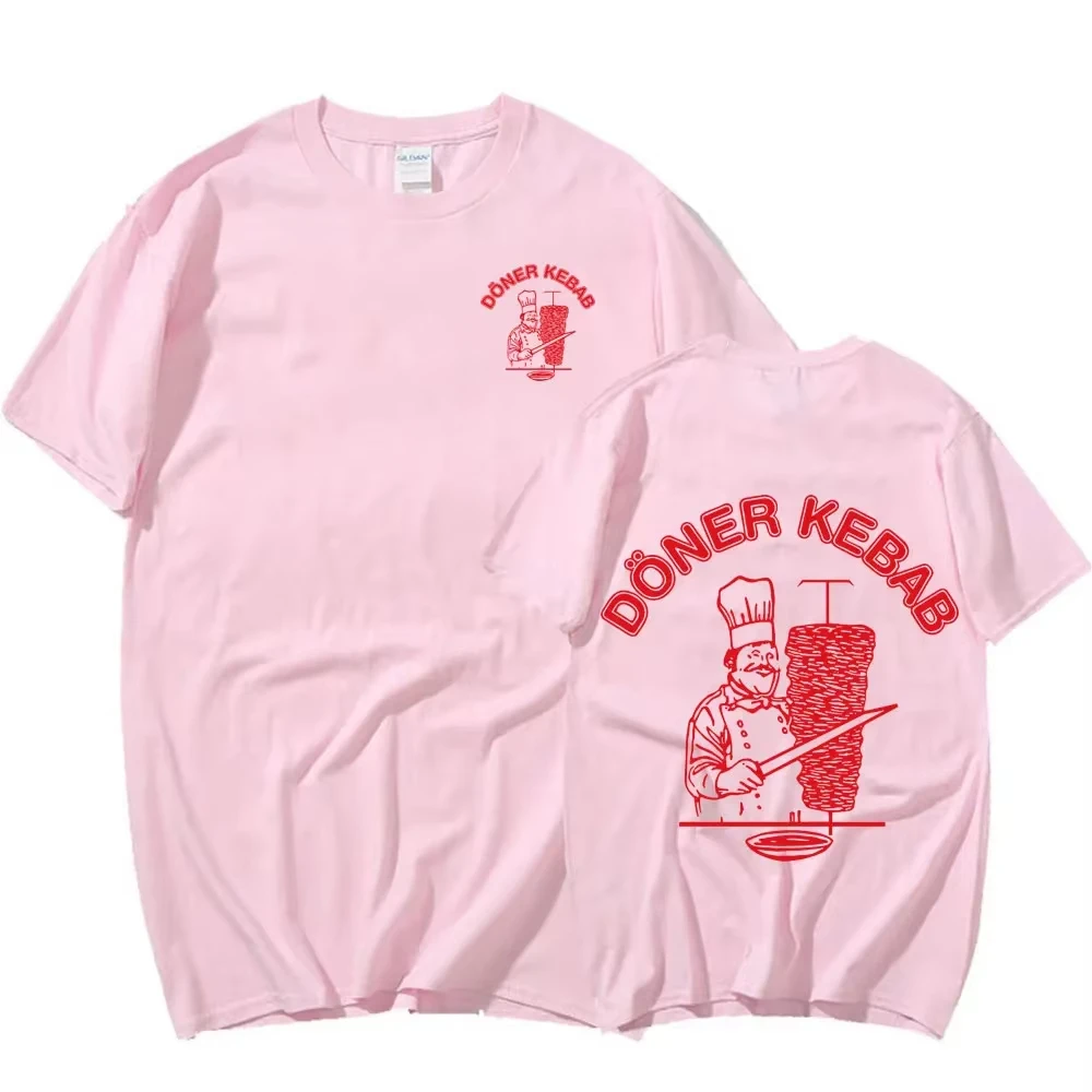 الصيف رياضي تي شيرت دونر كباب طباعة الملابس النسائية النقية قصيرة الأكمام بلايز مضحك المرأة تي شيرت Vintage للجنسين تي شيرت #4