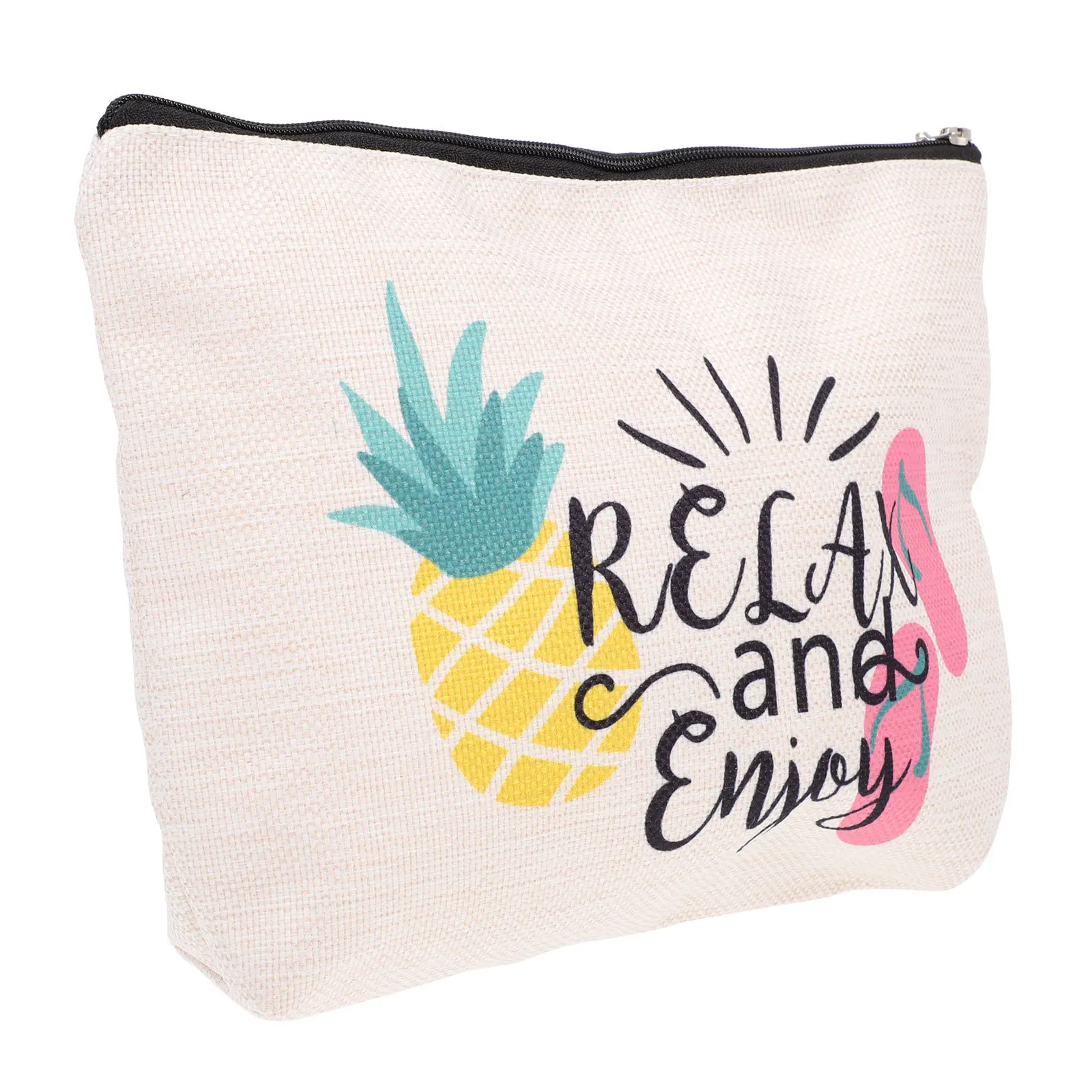 

Waterproof Cotton Linen Zipper Bag Makeup Pouch For Women Travel Organizer Toiletry Bag Nurse Gift Portable Storage