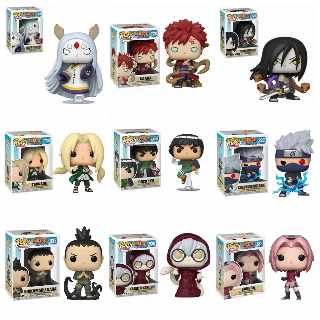 FUNKO POP NARUTOs Tsunade 730 #   Kabuto Yakushi 936 #   Kaguya Otsutsuki 179 #   Coleção de figuras de vinil brinquedos modelo para presente infantil