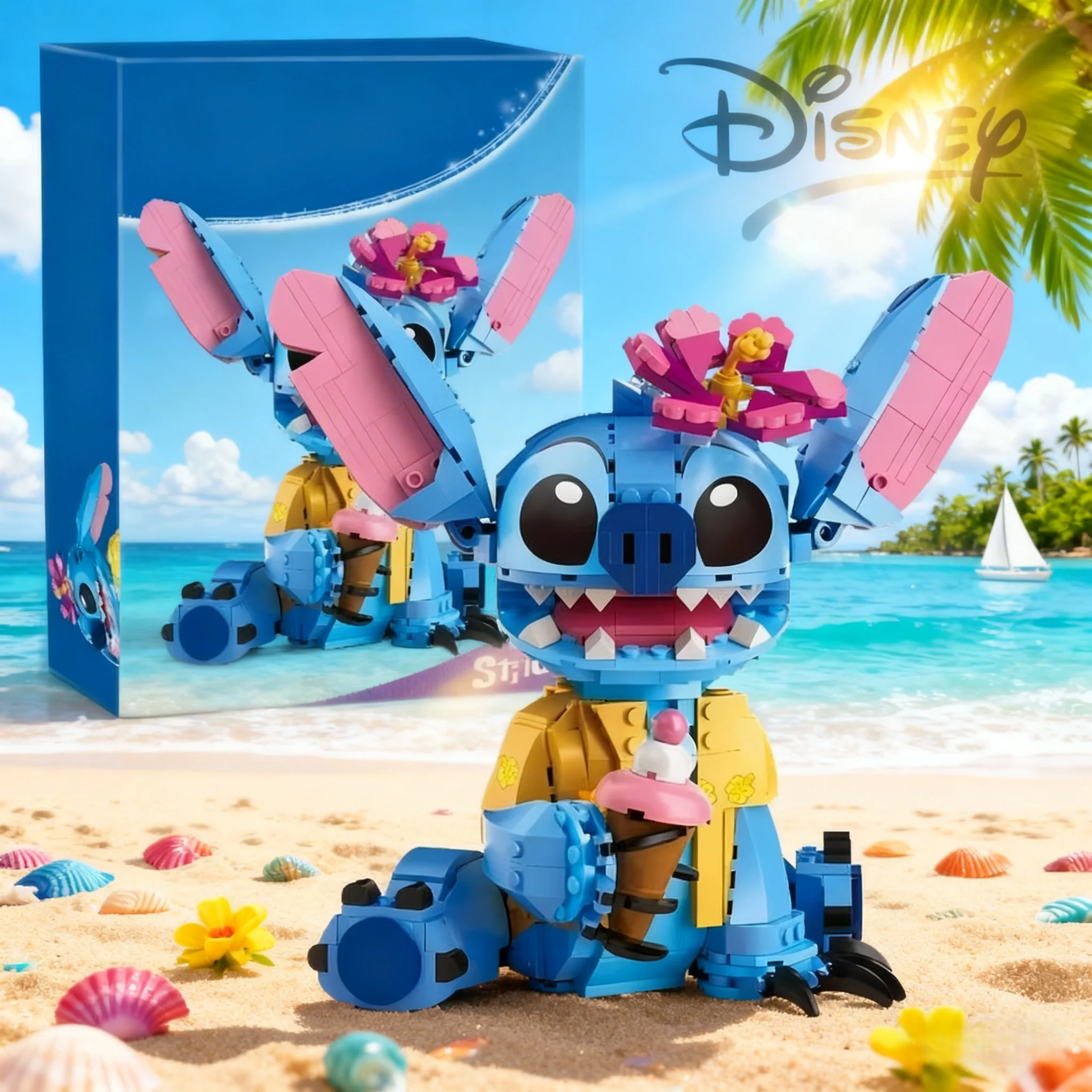 مكعبات بناء جديدة من Stitch Angel CP 2025 - ألعاب كرتونية كبيرة الحجم مع آذان متحركة هدية تجميع للأطفال للأولاد والبنات لأعياد الميلاد #1