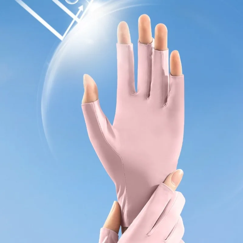 

Солнцезащитный крем для езды на велосипеде на открытом воздухе, нейлоновые ледяные шелковые перчатки с защитой от ультрафиолета для отверждения ногтей