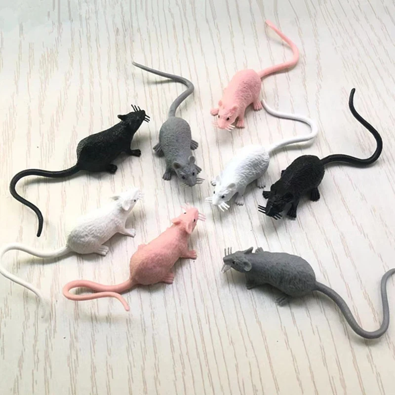 10Pcs Mini Mouse Pup Model Novelty Children's Trick or Treating Small Toys Simulation Small Mouse Halloween Toys Small Gifts