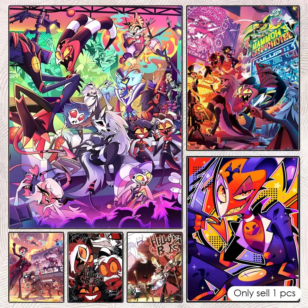Anime H-Helluva Boss Poster Wall Art Residue-Free poster for Birthdays Mural Home Decor Music Lover Gift