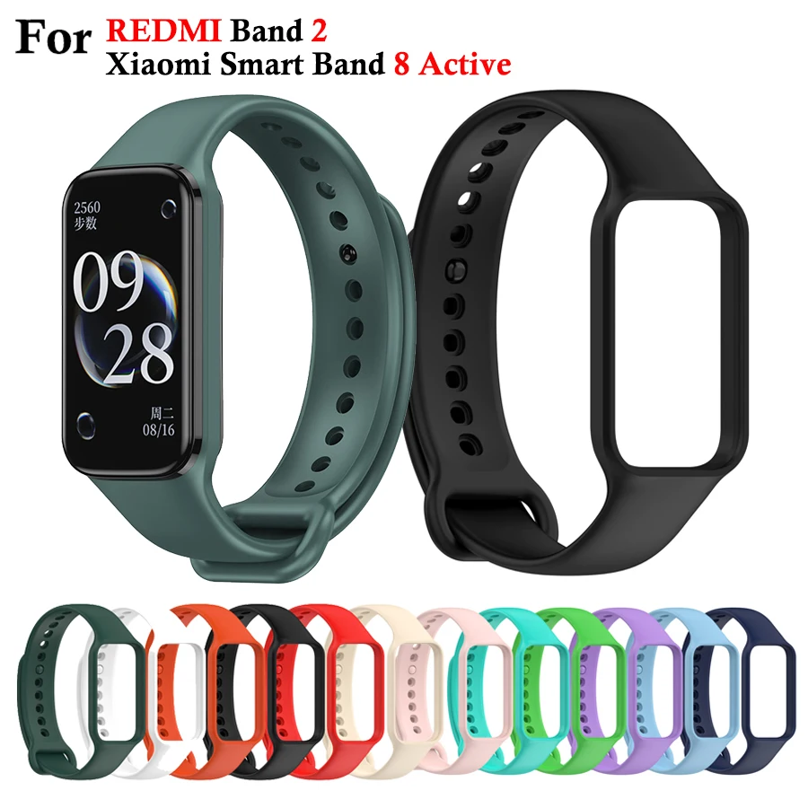 

Silicone Soft Wristband Strap For Redmi Watch Band 2 Watchband Replacement Sport Bracelet For Xiaomi Band 8 Active Correas