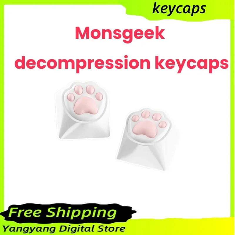 Monsgeek/akko, Kawaii Cat's Claw Keycaps, Decompression, Diy, Gamer Accessories, For Mechanical Keyboard, Cute Key Caps