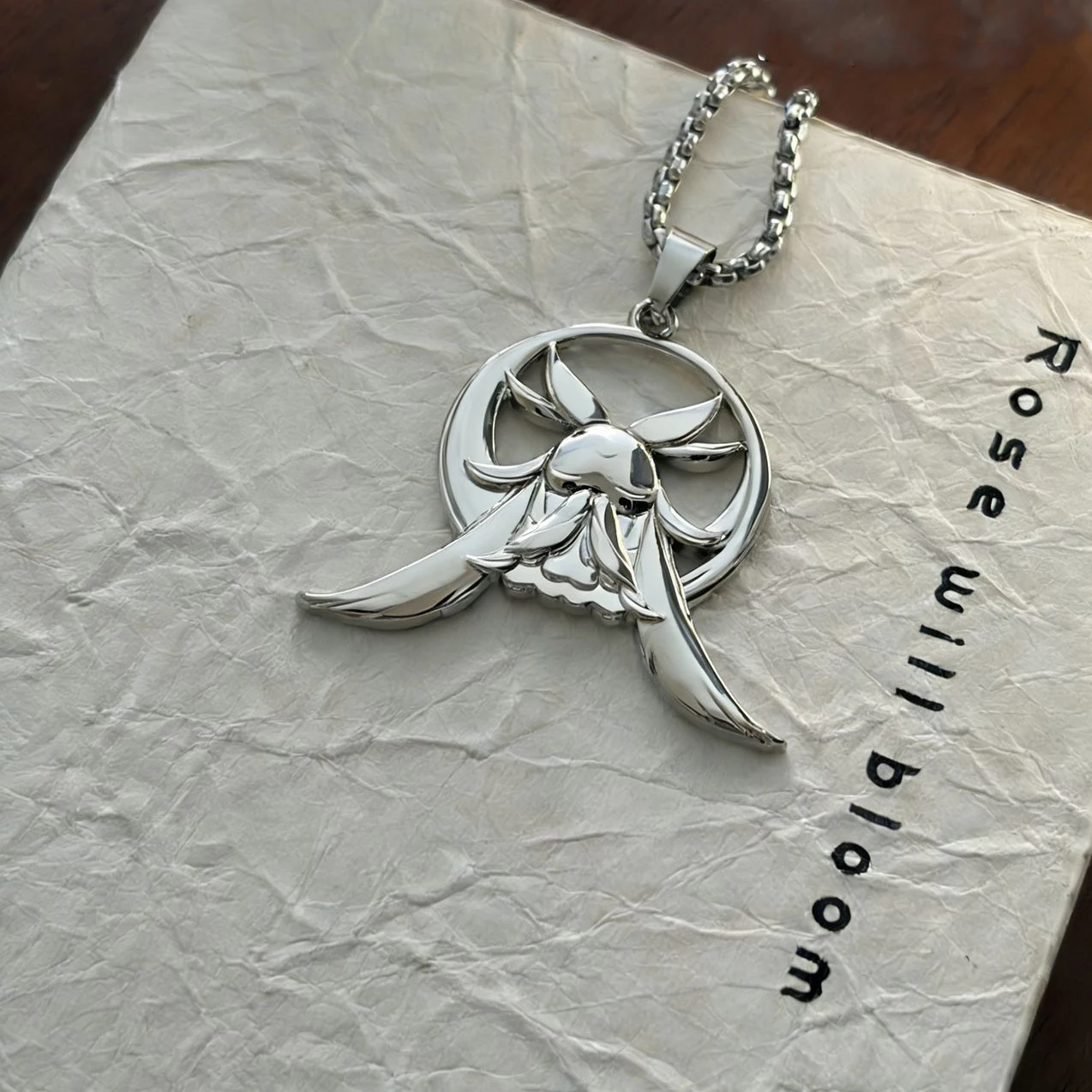 Genshin Impact Columbina Cosplay Necklace Durin Dragon Wings Chain Kawii Heart Sweater Necklace Hip Hop DIY Party Props Gifts image 2
