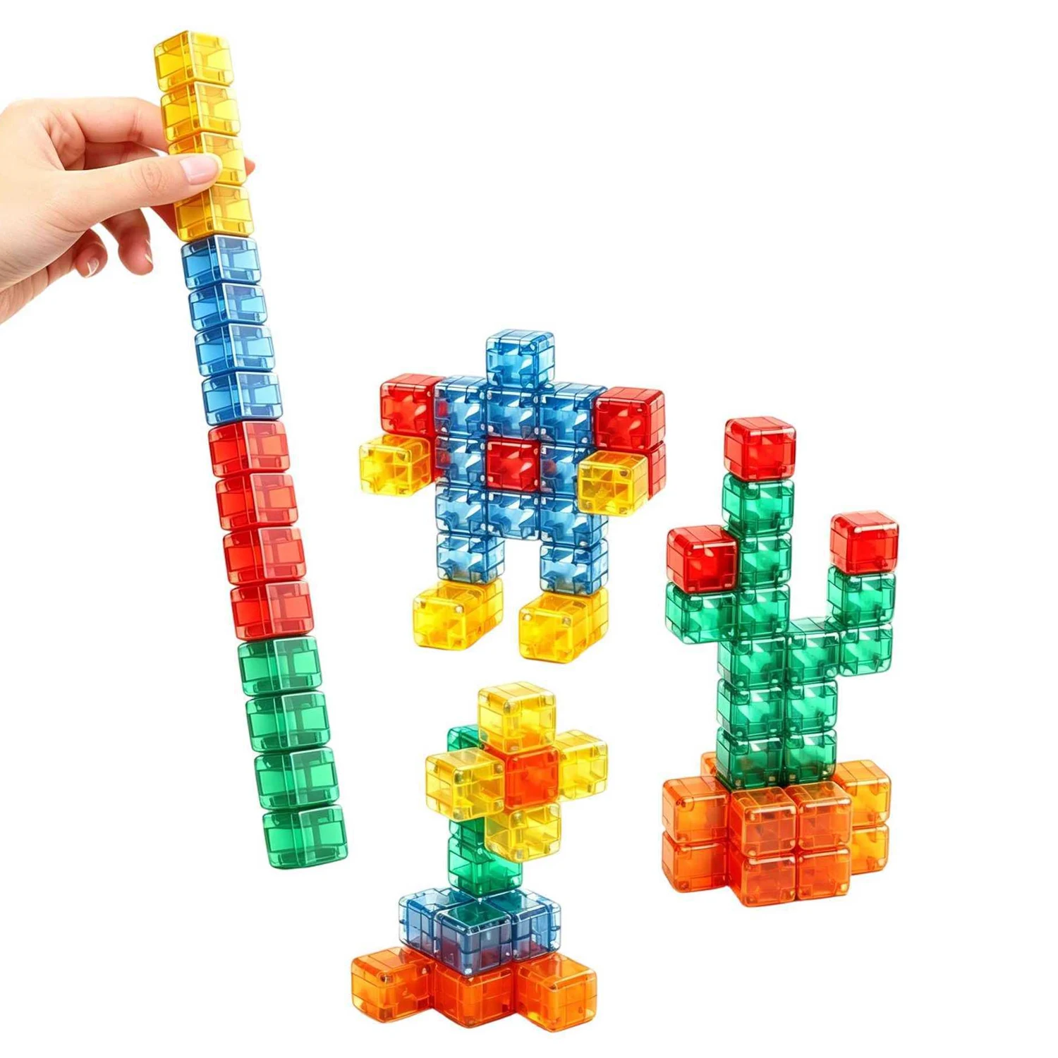 DIY Magnetic Building Blocks Transparent Square Toy Colorful Cubes Toy Construction Toy Assembly Toy for Children DIY Toys Gift - view 4