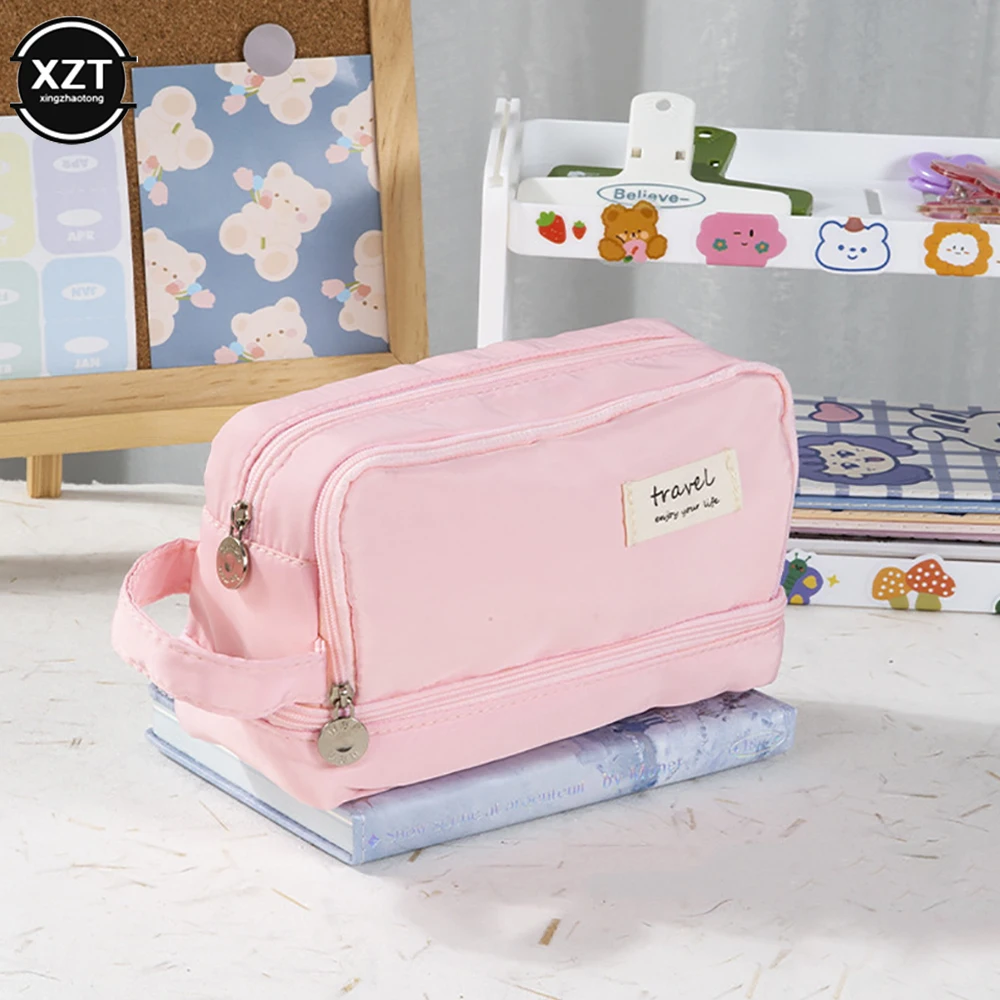 Large Capacity Student Pencil Bag Multi-layer Pencil Bag Multi-function Pencil Case School Office Tools Student Stationery Gift