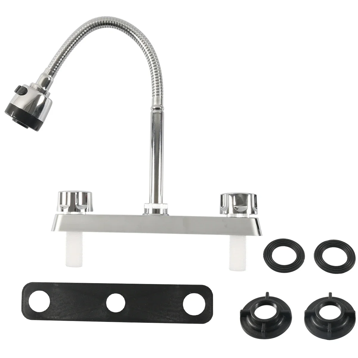 RV Kitchen Dual Interface Faucet Dual Handle Kitchen 360 Degree Rotating Faucet Replacement Sink Faucets Kitchen Accessories