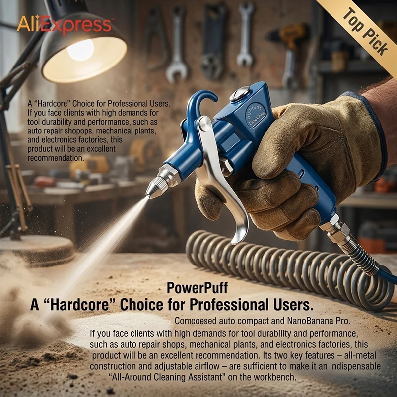 Aluminum Alloy Air Blow Gun, 10Bar High Pressure Dust Blowing Gun, Pneumatic Nozzle, Industrial Cleaning Tool for Compressor