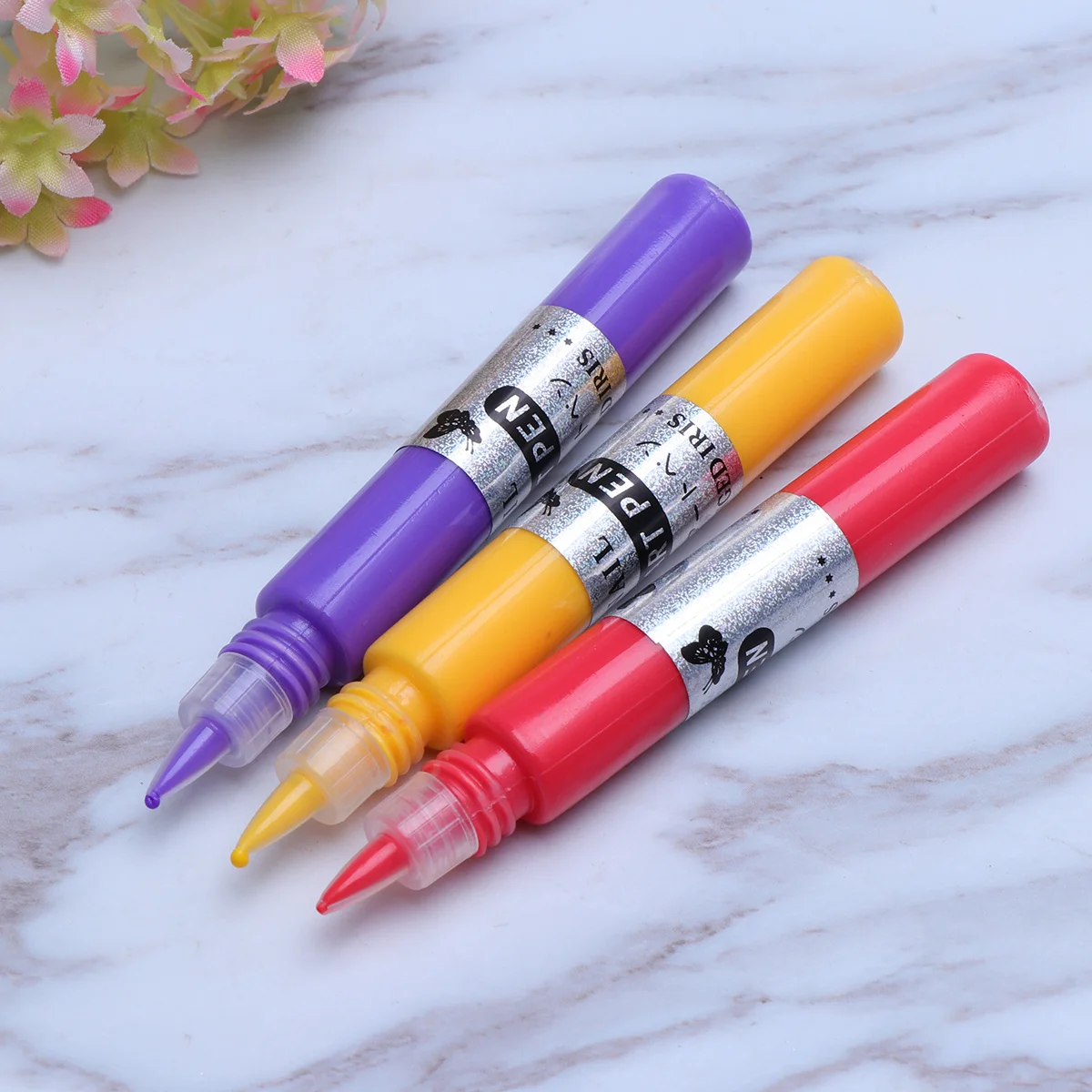 

12 Colors Uv Gel Acrylic Tips 3D Nail Art DIY Painting Polish Pen Set Ideal for Natural False Nails Easy Use Quick Dry