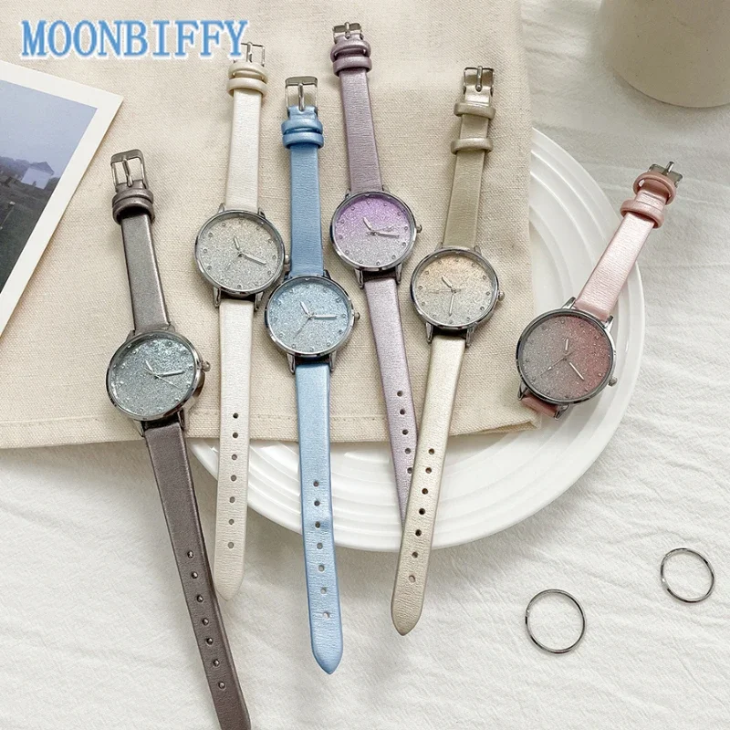 

Fashion Simple Women Watch Leather Strap Romantic Gypsophila Dial Ladies Dress Watch Women Business Bracelet Watches Gulf